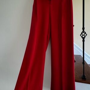 Zara Vibrant Red Wide-Leg Pants